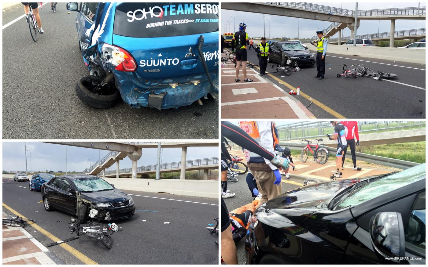 כמעט קטל בכביש 3: טים סרויה ניצלה בזכות רכב הליווי! (צילום: Soho Team Seroya ושוקי סרויה, רון קורן)
